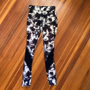 Target black & white tie dye mesh cutout leggings